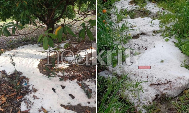 Κακοκαιρία «Erminio»: Χαλάζι και δυνατές καταιγίδες σε πολλές περιοχές της Κρήτης