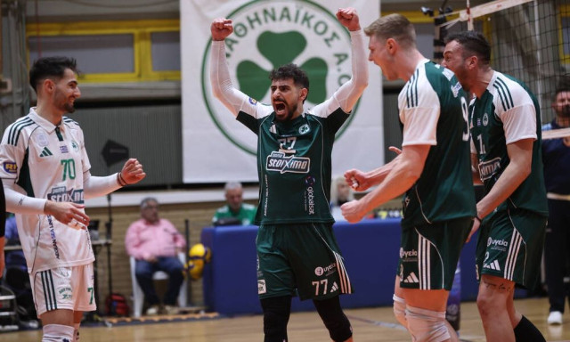 Παναθηναϊκός – Ολυμπιακός 3-0: Πέρασε με άνεση στον τελικό του πρωταθλήματος βόλεϊ
