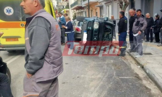 Πάτρα: Τετραμελής οικογένεια εγκλωβίστηκε σε τζιπ έπειτα από τροχαίο - Εικόνες