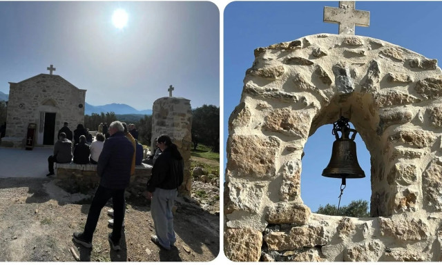 Αρκαλοχώρι: Πέντε χρόνια μετά τον σεισμό λειτούργησε ξανά το γραφικό ξωκλήσι