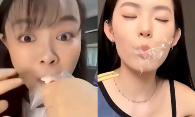 Σάλος με την νέα τάση αδυνατίσματος στην Κίνα: Τρώνε με πλαστική μεμβράνη και δεν καταπίνουν το φαγ