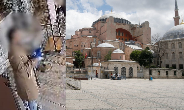 Συνελήφθησαν γιατί άνοιξαν ελληνική σημαία με σταυρό μέσα στην Αγιά Σοφιά, τη Μεγάλη Πέμπτη - Βίντεο