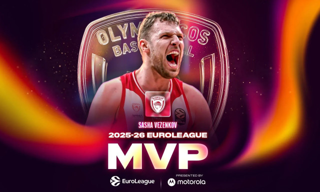 Ολυμπιακός: MVP της Euroleague ο Σάσα Βεζένκοφ - Δείτε βίντεο
