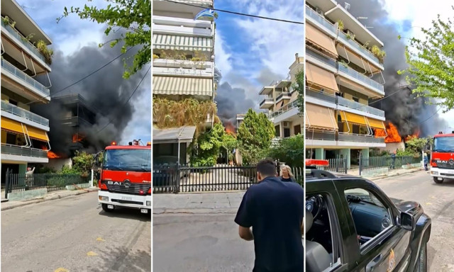 Βίντεο από τη φωτιά στο Ίλιον: Οι μανιασμένες φλόγες καταπίνουν το κατάστημα