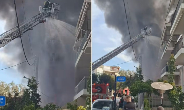 Φωτιά στο Ίλιον: Βίντεο από τη μάχη με τις φλόγες και τους καπνούς