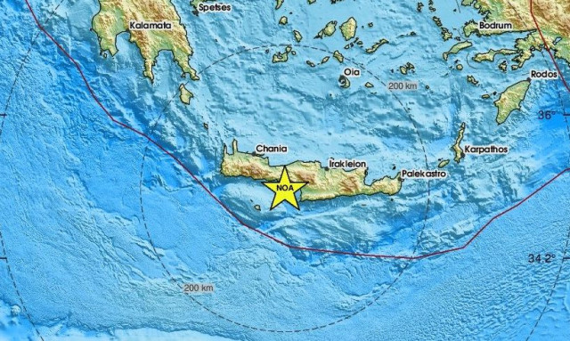 Σεισμός 3 Ρίχτερ νότια του Ρεθύμνου