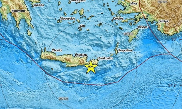 Σεισμός 3,7 Ρίχτερ νότια του Λασιθίου