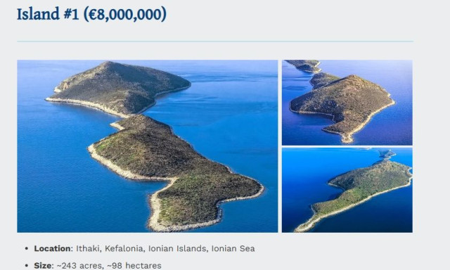 Πωλείται ελληνικό νησί στο Ιόνιο Πέλαγος για μόλις... 286.000 δολάρια