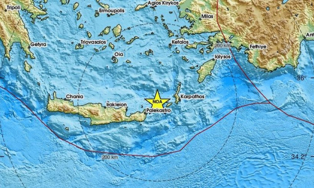 Σεισμός 3,5 Ρίχτερ Κρήτης και Κάσου