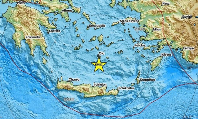 Σεισμός 3,4 Ρίχτερ νότια της Σαντορίνης