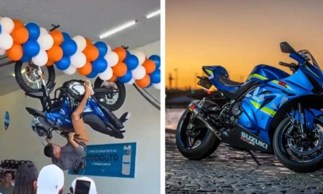 Κατάστημα μοτοσικλετών χαρίζει μηχανή σε όποιον αντέξει 10 λεπτά ανάποδα