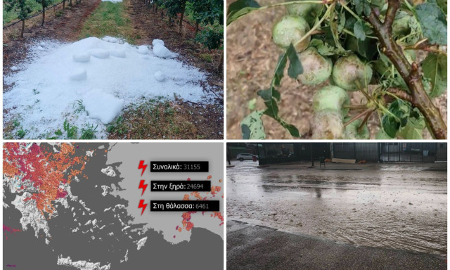 Κακοκαιρία: Άφησε πίσω της ζημιές - Χαλάζι, καταιγίδες και κατεστραμμένες καλλιέργειες