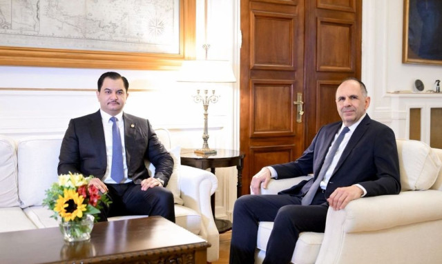 Συνάντηση Γεραπετρίτη - Σαντάμ Χάφταρ στο υπουργείο Εξωτερικών