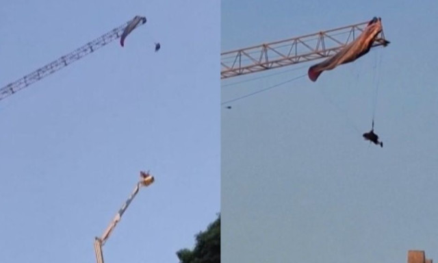 Δραματική διάσωση αλεξιπτωτιστή που αιωρούνταν για ώρες 60 μέτρα πάνω από το έδαφος - Βίντεο