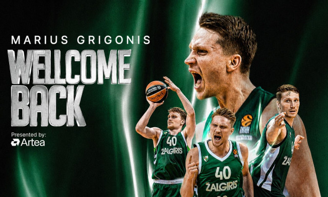 Euroleague: Επίσημο! Ο Μάριους Γκριγκόνις επέστρεψε στη Ζαλγκίρις