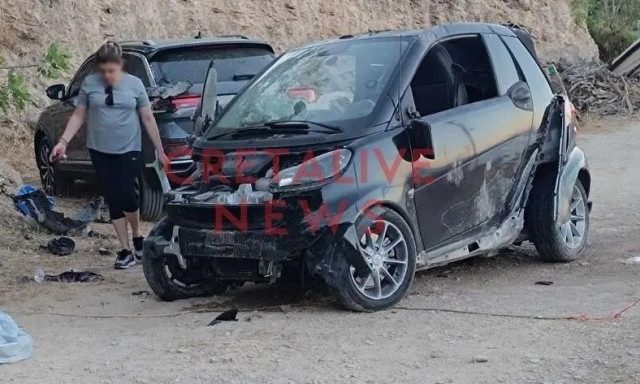 Τροχαίο στο Ηράκλειο: Όχημα εξετράπη της πορείας του και έπεσε με σφοδρότητα σε σταθμευμένα ΙΧ