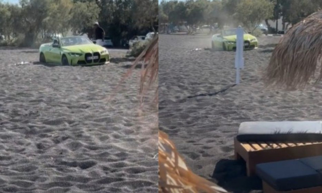 Πήγε για χαλαρό μπάνιο στην παραλία και κόλλησε με το αυτοκίνητο στην άμμο - Βίντεο