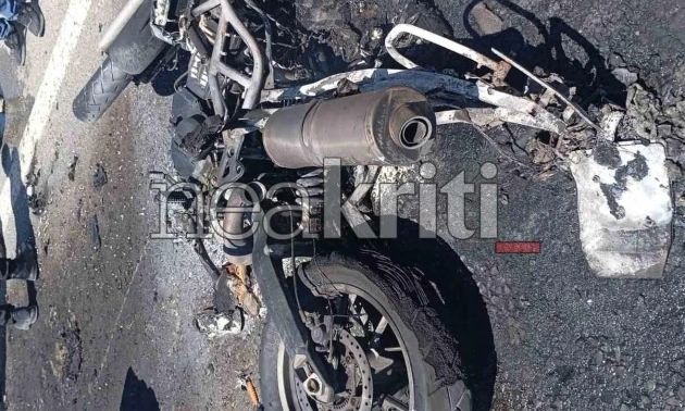 Ηράκλειο: Μάχη για τη ζωή δίνει ο 55χρονος μοτοσικλετιστής – Φέρει εγκαύματα στο 90% του σώματός του