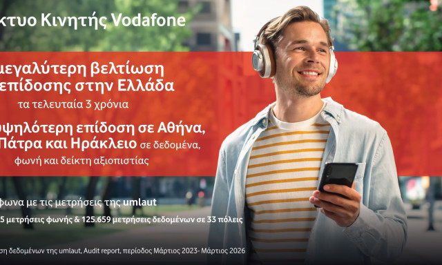 Vodafone: Η υψηλότερη βελτίωση δικτύου κινητής από το 2023 στην Ελλάδα
