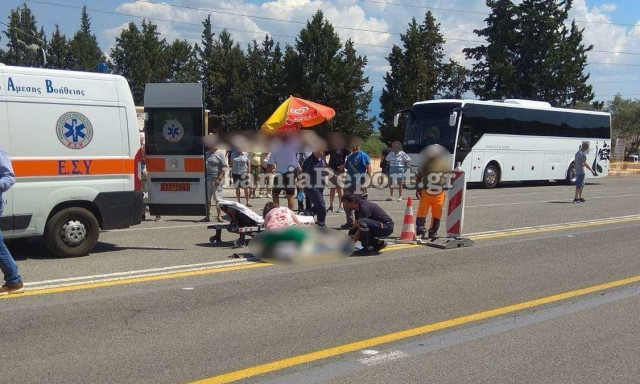 Σοβαρό τροχαίο στις Θερμοπύλες: Αυτοκίνητο παρέσυρε τουρίστρια μπροστά από το άγαλμα του Λεωνίδα