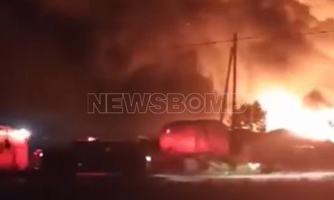 Λάρισα: Μεγάλη φωτιά σε εργοστάσιο ανακύκλωσης στο Κιλελέρ – Ήχησε το 112