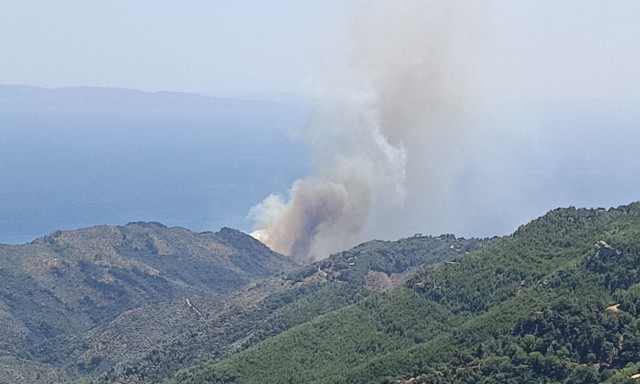 Φωτιά στη Μυτιλήνη στην παλιά χωματερή Πλωμαρίου: Μήνυμα του 112 - «Παραμείνετε σε ετοιμότητα»