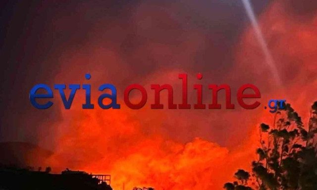 Εύβοια: Βίντεο από την αναζωπύρωση της φωτιάς στην Κάρυστο τα μεσάνυχτα - Σε κόκκινο συναγερμό