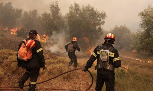 Πυροσβέστες επιχειρούν περικυκλωμένοι από τη φωτιά - Βίντεο από τα πύρινα μέτωπα