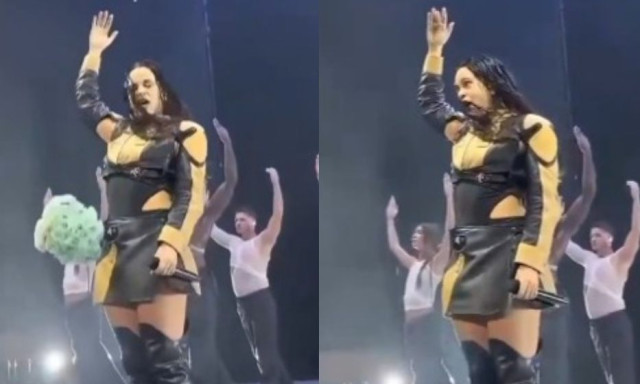 «Πάγωσε» η Rosalia: Θαυμαστής της πέταξε λουλούδια στο πρόσωπο, ενώ τραγουδούσε - Βίντεο