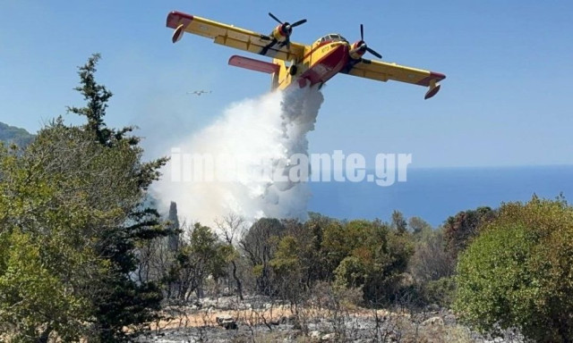 Ζάκυνθος: Οριοθετήθηκε η φωτιά στις Βολίμες - Δύο συλλήψεις για την πυρκαγιά στον Μαραθιά