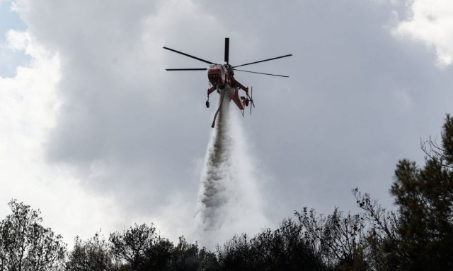 Πυρκαγιά στα Καλάβρυτα - Καίει σε δασική έκταση, πρόβλημα οι κεραυνοί