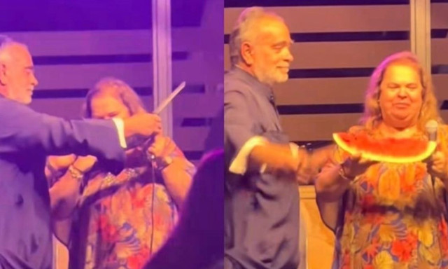 Viral: Ιερέας ανέβηκε στην πίστα και τάισε καρπούζι την Έφη Θώδη - Βίντεο