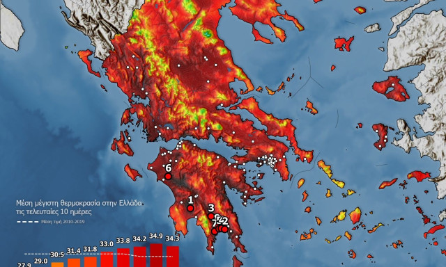 Καιρός: Αυτές είναι οι περιοχές που σήμερα ο υδράργυρος ξεπέρασε τους 41 βαθμούς