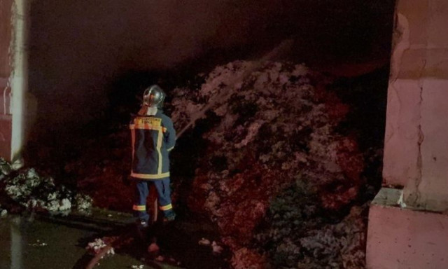 Τρίκαλα: Στις φλόγες εργοστάσιο βαμβακιού - Καίγονται έξι αποθήκες