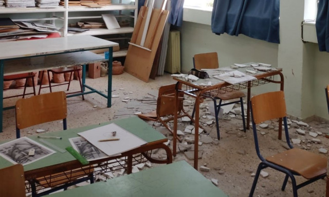 Θεσσαλονίκη: Κλειστό το Γυμνάσιο Βασιλικών μετά την πτώση σοβά που τραυμάτισε 14χρονο μαθητή
