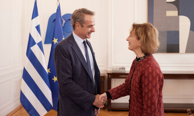 Μητσοτάκης: Συνάντηση με την πρόεδρο του Ευρωπαϊκού Συμβουλίου Έρευνας, Μαρία Λεπτίν