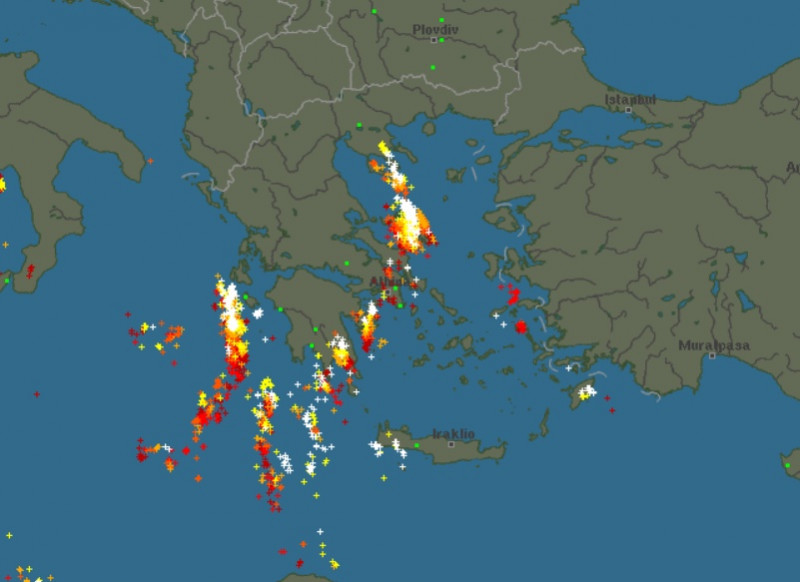 «Ζωντανός» Χάρτης Κεραυνών