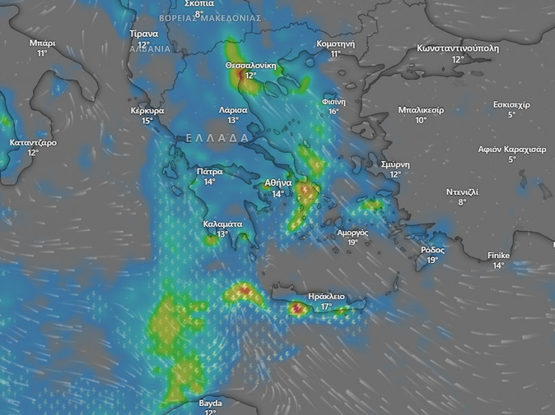 Ζωντανός χάρτης καταιγίδων