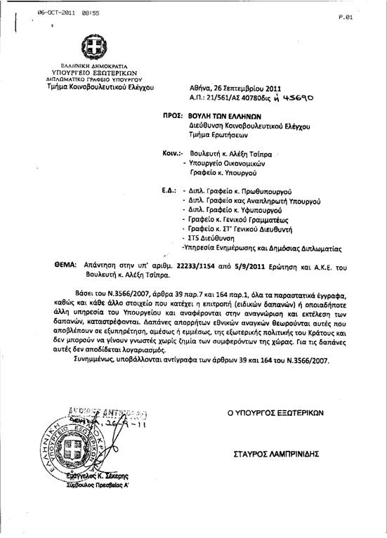 Ο Παπανδρέου, το ΥΠΕΞ και μυστικά κονδύλια 90 εκατ. ευρώ…
