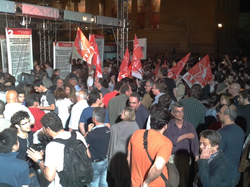 Αποτελέσματα εκλογών 2012 – Πάρτι του ΣΥΡΙΖΑ στα Προπύλαια