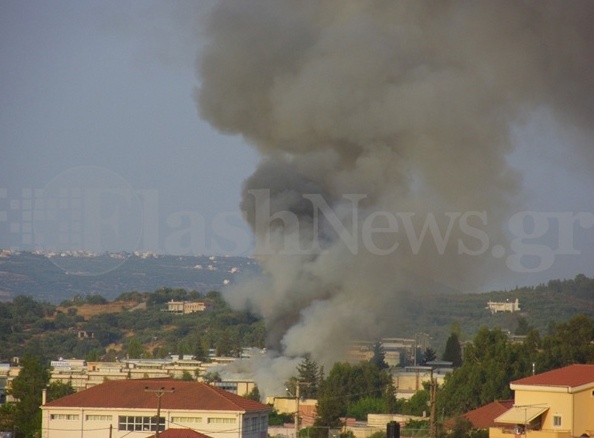 Φωτιά στο Βιοτεχνικό Πάρκο Χανίων (pics)