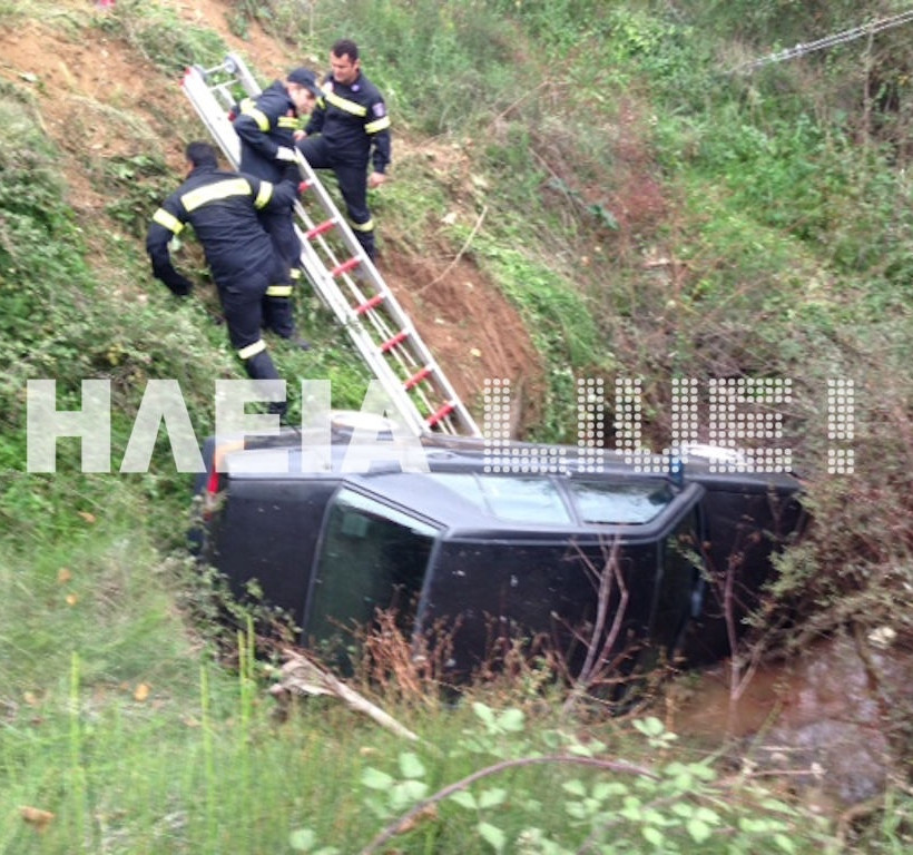 Παραλίγο τραγωδία στην Αρχ. Ολυμπία: Αυτοκίνητο έπεσε σε κανάλι!