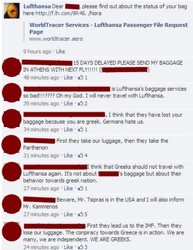 Κορυφαία σχόλια Ελλήνων για τη χαμένη βαλίτσα της Lufthansa!
