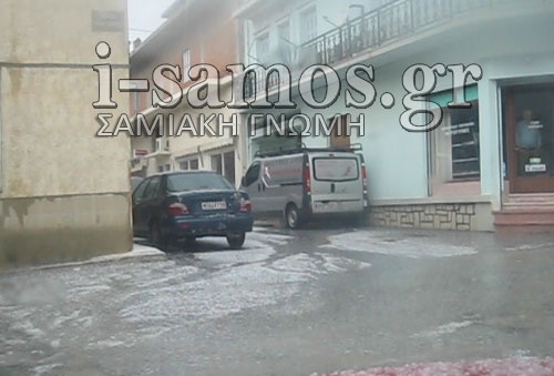Ξαφνική χαλαζόπτωση στη Σάμο (pics-vid)
