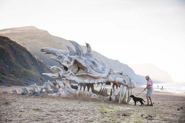 Γιγάντιο κρανίο δράκου σε παραλία της Αγγλίας (pics)