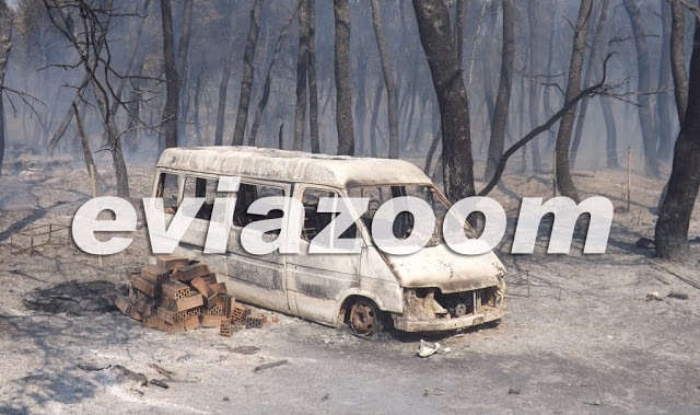 Πύρινη κόλαση στη Ριτσώνα-Η φωτιά πλησιάζει την ΕΟ (pics-vid)