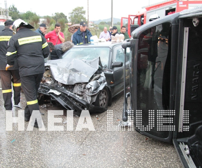 Πύργος: Πέντε τραυματίες σε τροχαίο (pics)