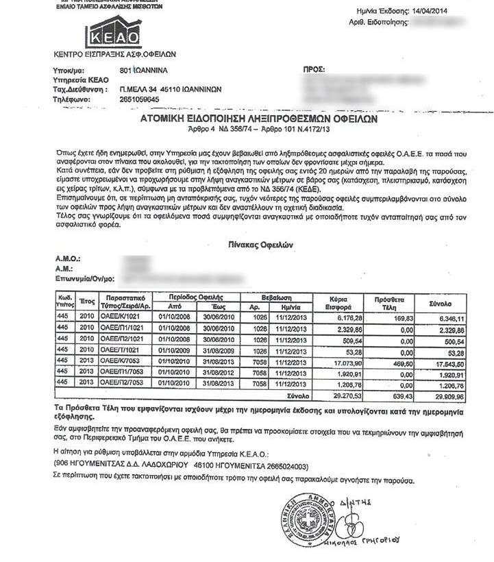 Οφειλέτες ΟΑΕΕ: Έφτασαν τα πρώτα ειδοποιητήρια κατασχέσεων