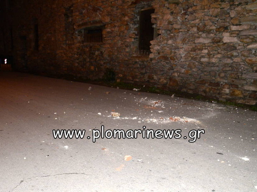 Ζημιές από το σεισμό στη Μυτιλήνη 