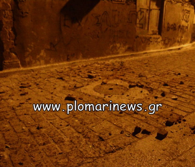 Ζημιές από το σεισμό στη Μυτιλήνη 
